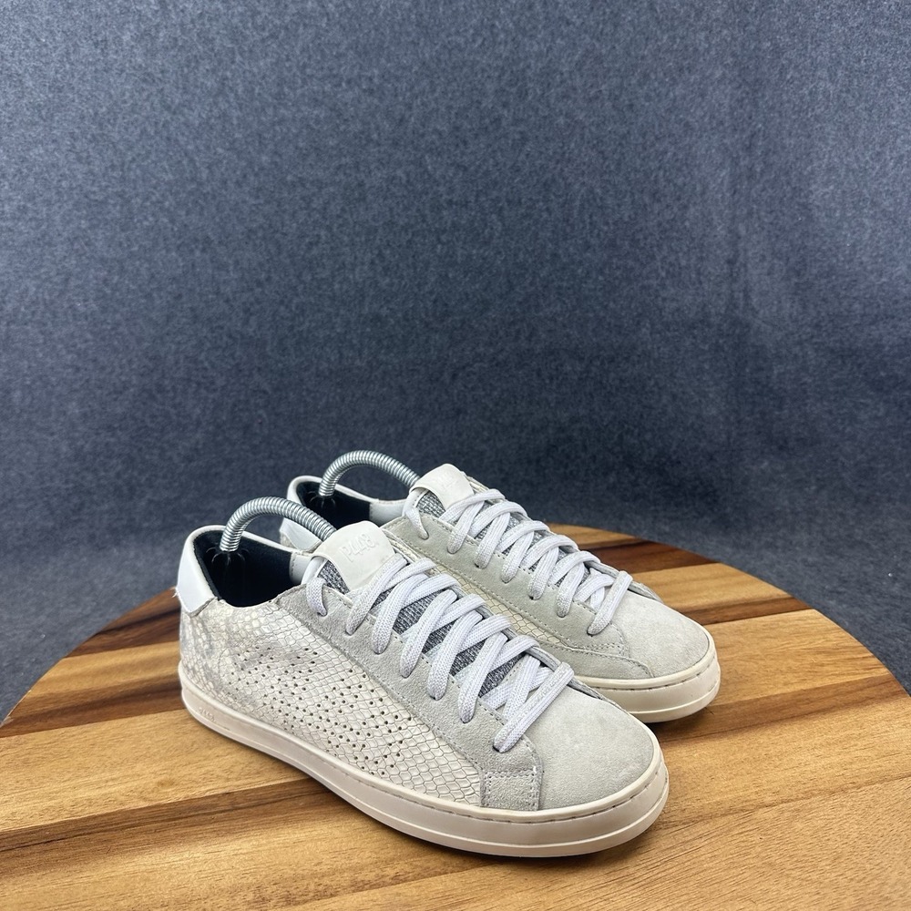 P448 John Embossed Leather Snake Python Suede Sne… - image 2